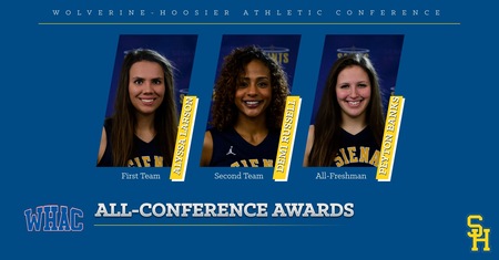 Larson, Russell, and Banks Highlight Saint Women's Basketball All-WHAC Honors