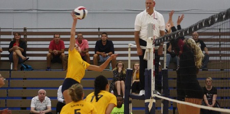 Women's Volleyball Splits in Day One of Point Park Tournament